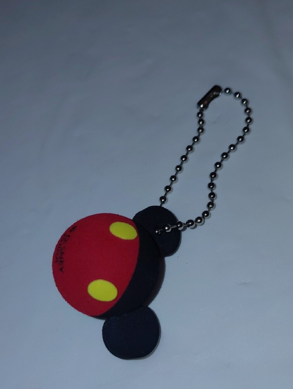 Walt Disney Mickey Mouse Ears Foam Keychain Classic Souvenir Red Black Buttons